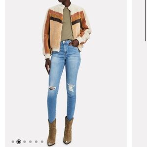 Frame Le high Skinny jeans distressed blue fanning rips washed denim size 26